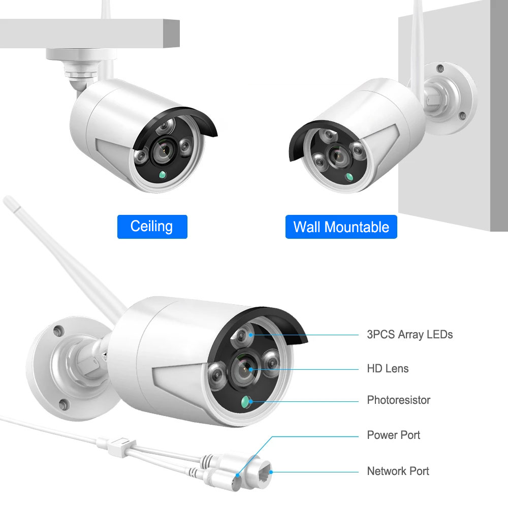 Kit Di Videosorveglianza Smart Wifi Telecamere Sicurezza Intelligente